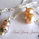 Pretty in pink set of two pairs of pearly pink pearl earrings with sterling silver hooks