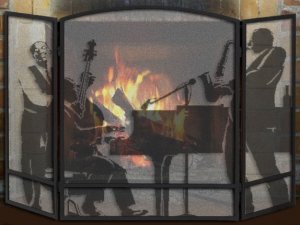 Jazz Musicians Fireplace Screen