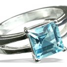 MTristaN Signature Blue Topaz and Pure Sterling Silver Ring