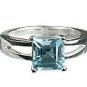 MTristaN Signature Blue Topaz and Pure Sterling Silver Ring