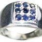 MTristaN Mens Sapphire and Pure Sterling Silver Ring
