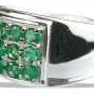 MTristaN Mens Emerald and Pure Sterling Silver Ring