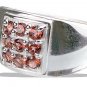 MTristaN Mens Garnet and Pure Sterling Silver Ring