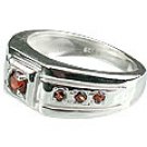 MTristaN Mens Hercules Ring Garnet