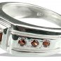 MTristaN Mens Hercules Ring Garnet