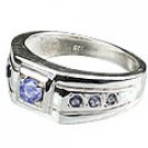 MTristaN Mens Hercules Ring Water Sapphire