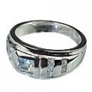 MTristaN Mens Champion Ring Blue Topaz