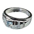 MTristaN Mens Champion Ring Blue Topaz