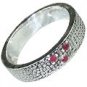 MTristaN Mens Textured Ring Ruby