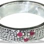 MTristaN Mens Textured Ring Ruby