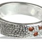 MTristaN Mens Textured Ring Garnet