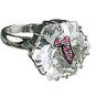 MTristaN Waterfall Ring Crystal and Ruby