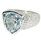 MTristaN Mens Pyramid Ring Blue Topaz