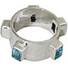 MTristaN Mens Cuff Ring Blue Topaz