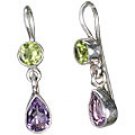 MTristaN Drop Earrings Amethyst and Peridot
