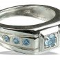 MTristaN Mens Hercules Ring Blue Topaz
