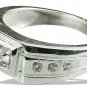 MTristaN Mens Hercules Ring White Topaz