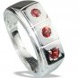 MTristaN Mens Trinity Ring Garnet