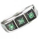 MTristaN Mens Trinity Ring Emerald