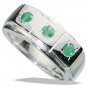 MTristaN Mens Trinity Ring Emerald