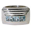 MTristaN Mens Champion Ring Blue Topaz