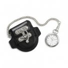 Men's Fashion Pocket Watch with Black Leather Case