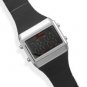 Fashion Watch with Black Rubber Band and LED Face