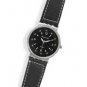 Black Leather with White Stitch Fashion Watch