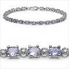 M. Tristan Tennis Bracelet Tanzanite and White Diamond
