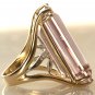 Retro Estate Amethyst Diamond 14K Gold Cocktail Ring