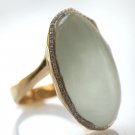 Retro Estate 28.0ct Aquamarine Diamond 14K Gold Cocktail Ring