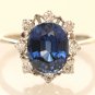 Vintige Estate 3.30ct Tanzanite Diamond Platinum Cocktail Ring