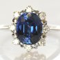 Vintige Estate 3.30ct Tanzanite Diamond Platinum Cocktail Ring