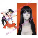 Sailor Moon Sailor Mars Raye Black Halloween Cosplay Wig