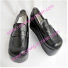 Black leather cosplay Lolita Shoes (B235)