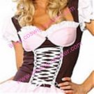 sexy pink and brown cosplay Maid dress