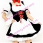 HOt black and white with red bowknot Maid Costume (137)