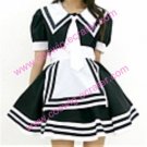 Lovely Black and white stripes Maid Costume (140)