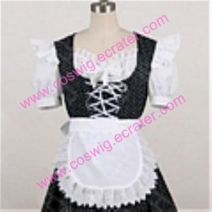 Black dots cosplay Maid Costume (162)