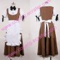 Long brown and white apron Maid Costume (163)