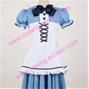Blue and white apron cosplay Maid Costume (166)