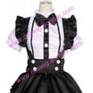 Black Satin cosplay  Maid Costume (171)