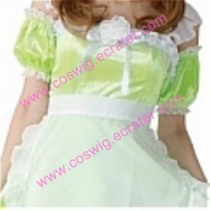 Green satin cosplay Maid Costume (Grass)