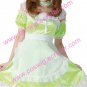 Green satin cosplay Maid Costume (Grass)