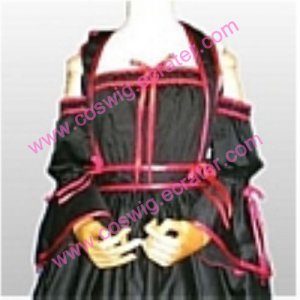 Lovely black satin cosplay Maid Costume (Kurohime)