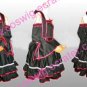 Lovely black satin cosplay Maid Costume (Kurohime)