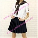 Short Sleeves dark blue School Uniform Cosplay Costume