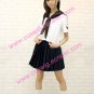 Short Sleeves dark blue School Uniform Cosplay Costume