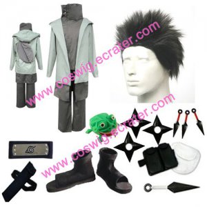 Naruto Shino Cosplay Costume with wig set