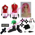 Naruto Shippuden Haruno Sakura Halloween Cosplay Costume with wig set